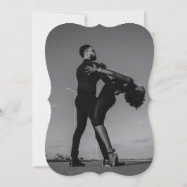 Modern Black & White Script par Photo Bröllop Inbjudningar