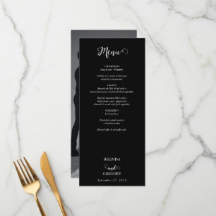 Modern Black & White Script par Photo Bröllop Meny