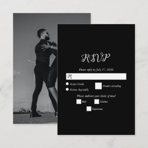 Modern Black & White Script par Photo Bröllop OSA Kort