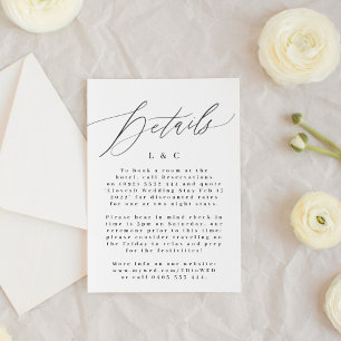 Modern Black & White Simple Monogram Bröllop OSA Kort