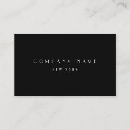 Modern Black White Sleek Luxury Company Typography Visitkort