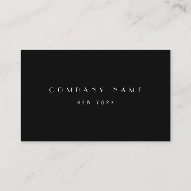 Modern Black White Sleek Luxury Company Typography Visitkort (Framsida)