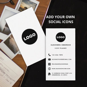 Modern Black White Social Media Logotyp på webbpla Visitkort