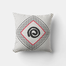 Modern Black White Spiral med Red Dekorativ kudde