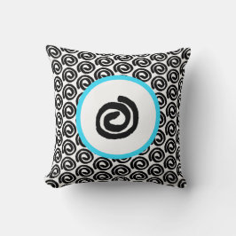 Modern Black White Spiral Turquise Dekorativ kudde