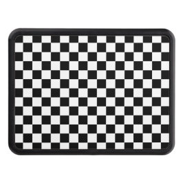 Modern Black White Square Pattern Hitch Cover Dragkroksskydd