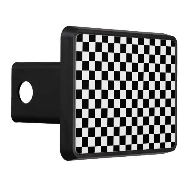 Modern Black White Square Pattern Hitch Cover Dragkroksskydd (Höger)