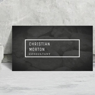 Modern Black White Stone-konstruktion Visitkort
