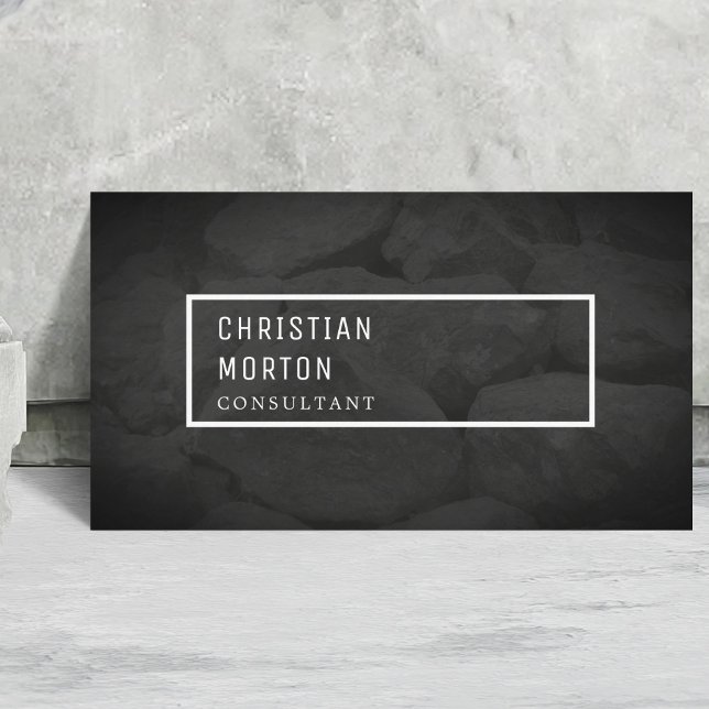 Modern Black White Stone-konstruktion Visitkort (Skapare uppladdad)