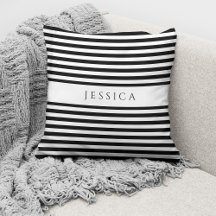 Modern Black & White Stripe Mönster Namn