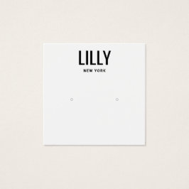 Modern Black White Stud Earring Visning Card Fyrkantigt Visitkort
