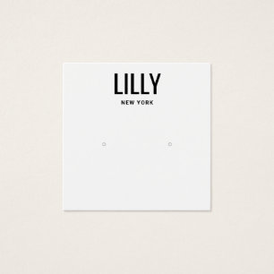 Modern Black White Stud Earring Visning Card Fyrkantigt Visitkort