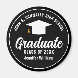 Modern Black White Student 2025-Studentfesten Magnet