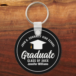 Modern Black White Studenten Anpassningsbar 2025 S Nyckelring