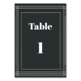 Modern Black & White Table Numbers Template | Cust Bordsnummer