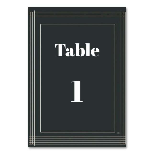 Modern Black & White Table Numbers Template | Cust Bordsnummer (Framsidan)