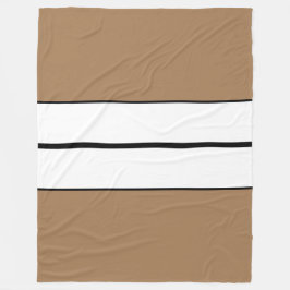 Modern Black White Tävla Rand på Mocha Brown Fleecefilt