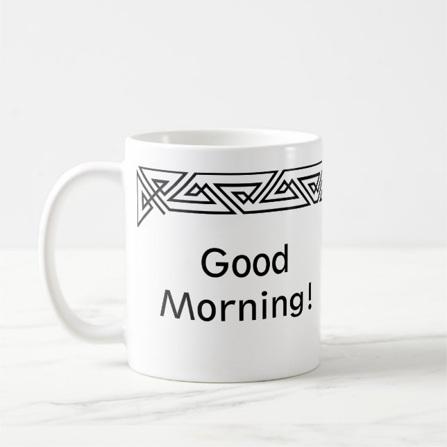 Modern Black & White Triangles Personlig mugg (Vänster)