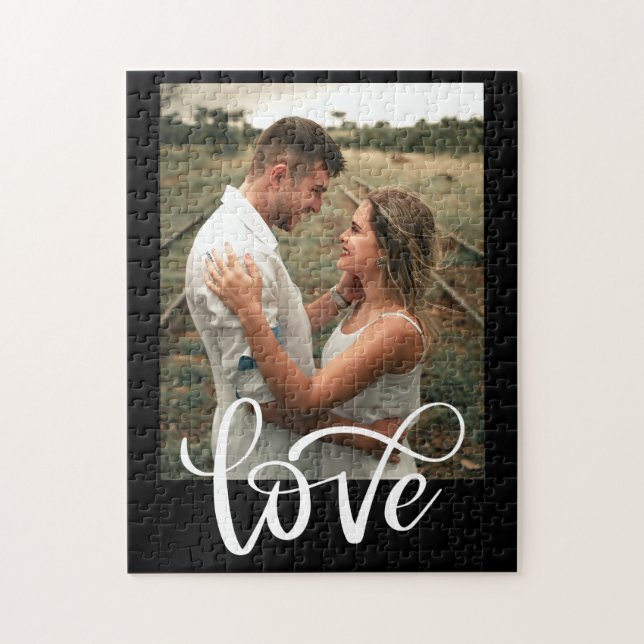 Modern Black & White Typography Photo Valentine Pussel (Vertikal)