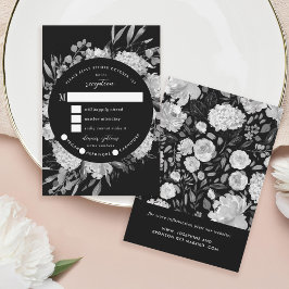 Modern Black & White Watercolor Blommigt Ram OSA