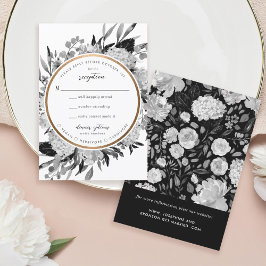 Modern Black & White Watercolor Blommigt Ram OSA