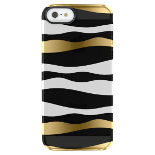 Modern Black & White Zebra ränder Mönster Clear iPhone SE/5/5s Skal
