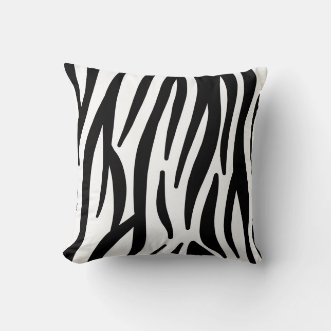 Modern Black & White Zebra Skin Print Dekorativ ku Kudde (Framsida)