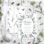 Modern Black Winter Botanical Christmas Party Inbjudningar<br><div class="desc">What better way to get into the holiday spirit than by hosting a Modern Black Winter Botanical Christmas party? This rustic and modern holiday card is the perfect way to invite your family and friends to an annual holiday party, or the annual corporate party. The beautiful watercolor black and berries...</div>
