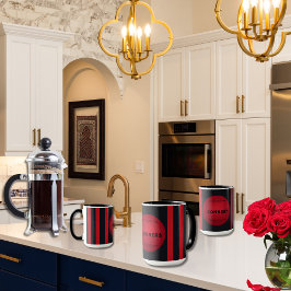 Modern Black with Red Rand Rulla Family Namn Mugg