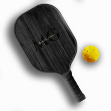 Modern Black Wood Guld Monogram Initialer