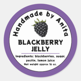 Modern Blackberry Sylt eller Jelly Canning Burk-et Runt Klistermärke