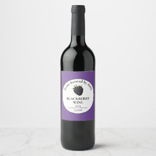 Modern Blackberry Vin Flaska Vinflaska Etikett