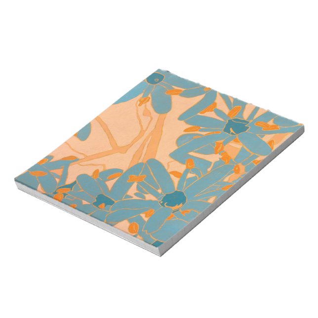 Modern blad design i persika anteckningsblock (Roterad)