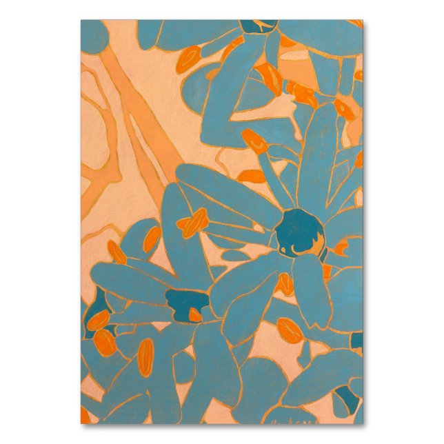 Modern blad design i persika bordsnummer (Framsidan)