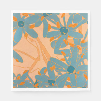 Modern blad design i persika pappersservett
