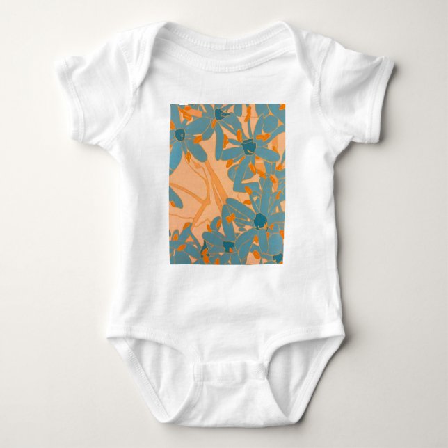 Modern blad design i persika t shirt (Framsida)