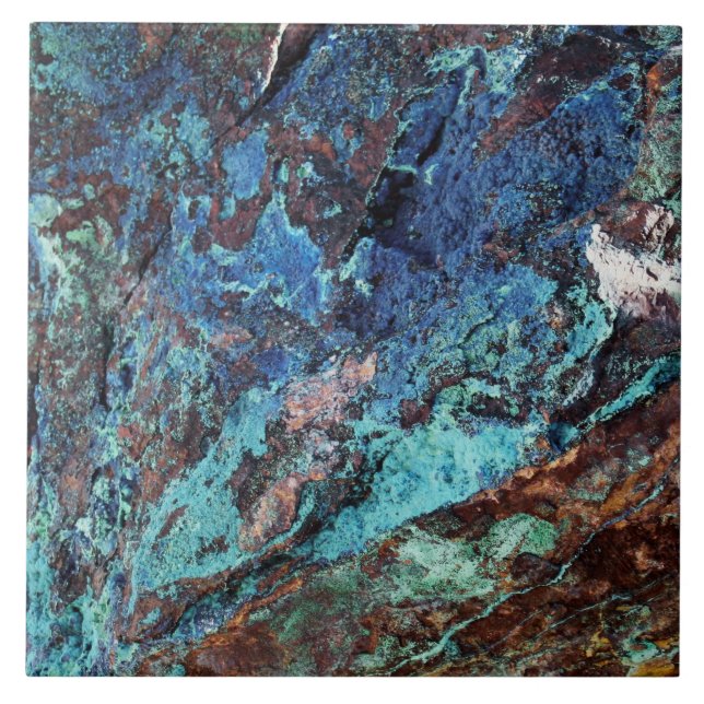 Modern blågrön malakit mineralsten kakelplatta (Framsidan)