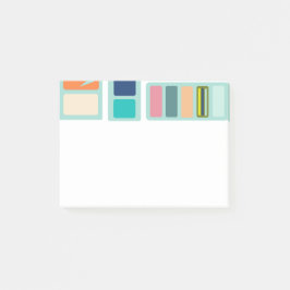 Modern blandning i mitten av århundradet post-it block