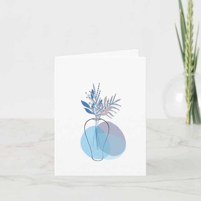 Modern Blank Botanical Note Card Stationery Tack Kort (Framsida)