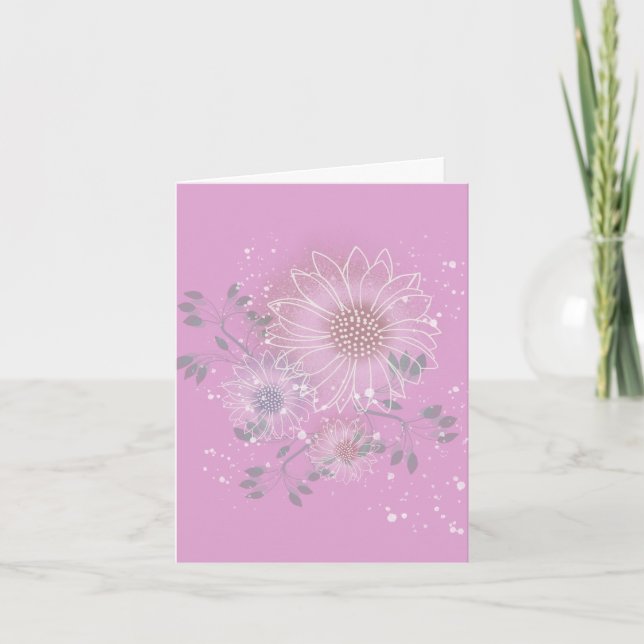 Modern Blank Botanical Note Card Stationery Tack Kort (Framsida)