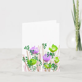 Modern Blank Botanical Note Card Stationery Tack Kort