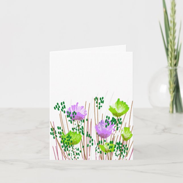 Modern Blank Botanical Note Card Stationery Tack Kort (Framsida)