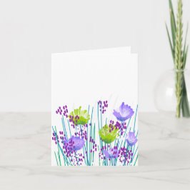 Modern Blank Botanical Note Card Stationery Tack Kort