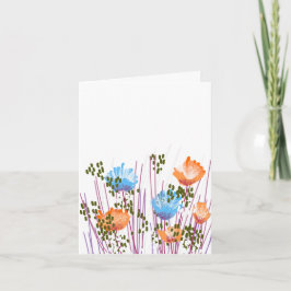 Modern Blank Botanical Note Card Stationery Tack Kort