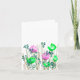 Modern Blank Botanical Note Card Stationery Tack Kort