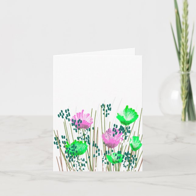 Modern Blank Botanical Note Card Stationery Tack Kort (Framsida)