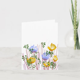 Modern Blank Botanical Note Card Stationery Tack Kort