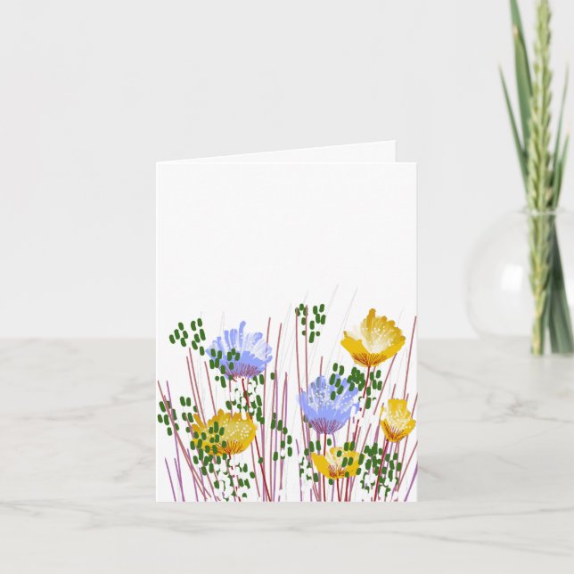 Modern Blank Botanical Note Card Stationery Tack Kort (Framsida)