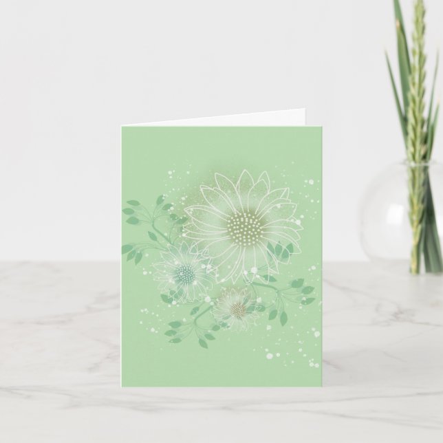 Modern Blank Botanical Note Card Stationery Tack Kort (Framsida)