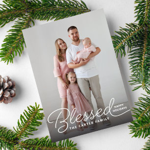 Modern Blank Chrismas Helgdag Photo Julkort